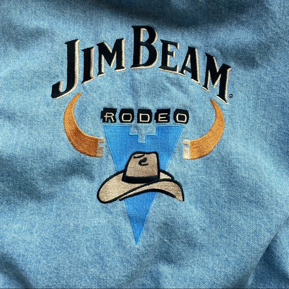 Vtg Jim Beam Rodeo denim vest